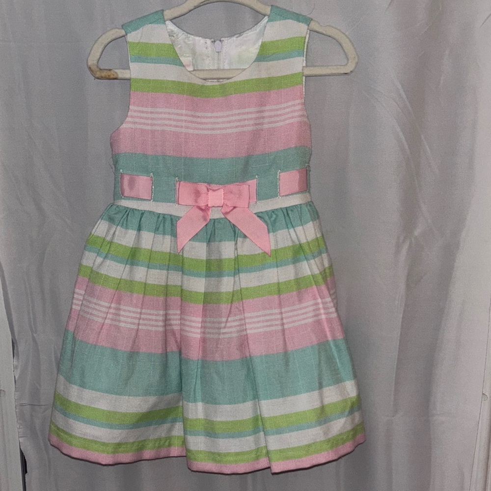Bonnie Baby (Macy’s) Pink and Green Striped Dress